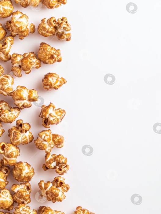 Скачать Глянцевый дизайн плоского слоя попкорна с карамелью для любителей перекусить фотосток Ozero