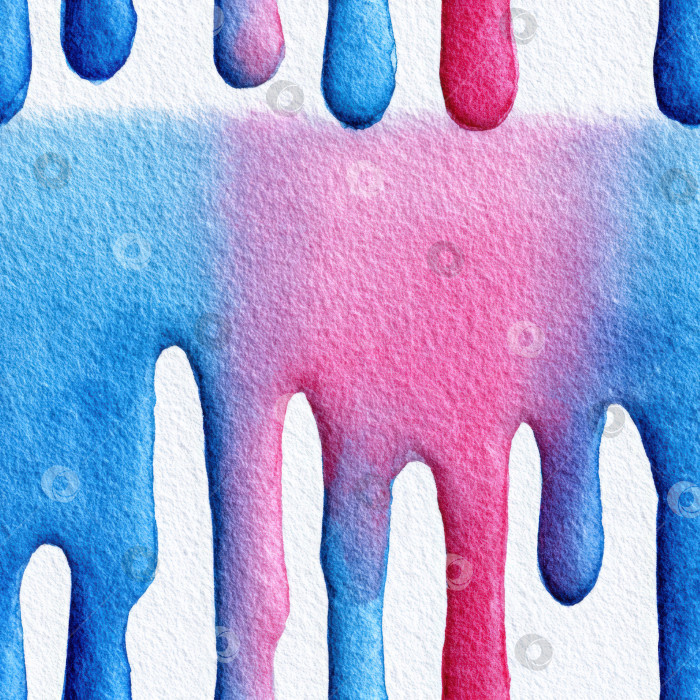 Скачать Бесшовный акварельный узор с яркими голубыми и розовыми вкраплениями, гармонично сочетающимися друг с другом, создает визуально яркий и художественный дизайн для различных творческих проектов фотосток Ozero