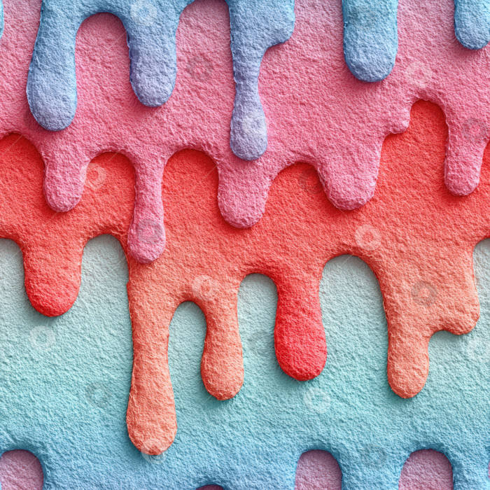 Скачать Красочный бесшовный узор с яркими текстурами капающей краски в оттенках розового, синего и красного создает игривый и художественный визуальный эффект для творческих проектов. фотосток Ozero