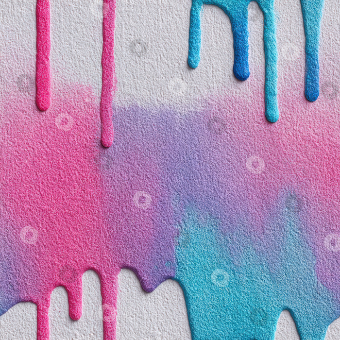 Скачать Яркий бесшовный узор с красочными потеками краски в оттенках розового, синего и фиолетового на текстурированном белом фоне идеально подходит для креативных дизайнерских проектов и художественных применений. фотосток Ozero