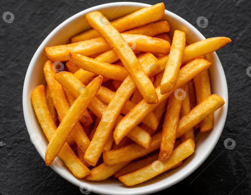 Скачать Картофель фри крупным планом. Создан искусственный интеллект. фотосток Ozero