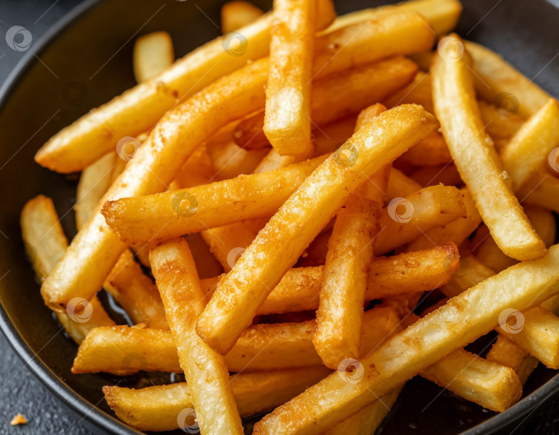 Скачать Картофель фри крупным планом. Создан искусственный интеллект. фотосток Ozero