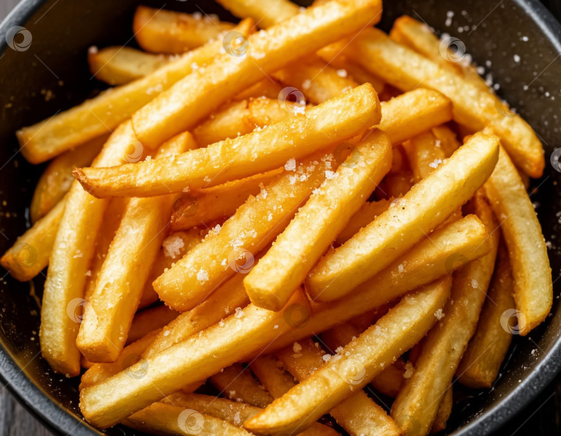 Скачать Картофель фри обжаривается в масле. Создан искусственный интеллект. фотосток Ozero