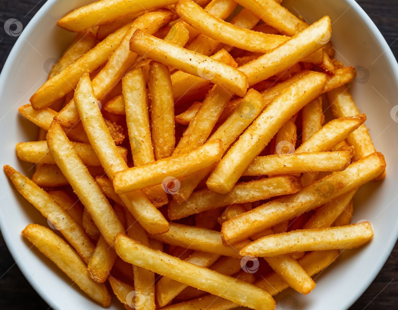 Скачать Картофель фри крупным планом. Создан искусственный интеллект. фотосток Ozero