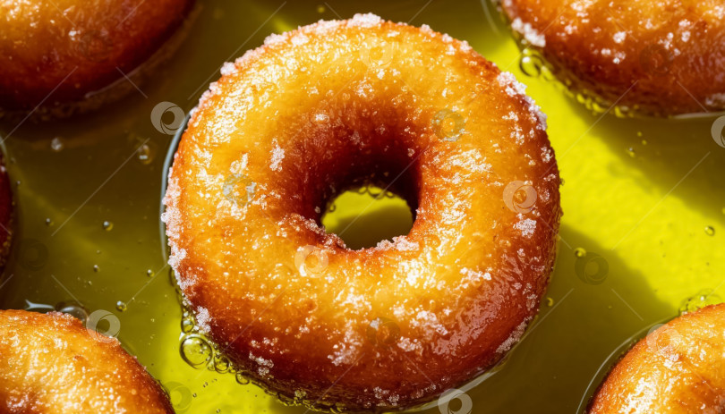 Скачать Пончики обжариваются в масле. Генерируется искусственным интеллектом. фотосток Ozero