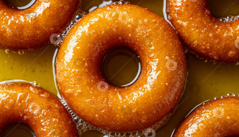 Скачать Пончики обжариваются в масле. Генерируется искусственным интеллектом. фотосток Ozero