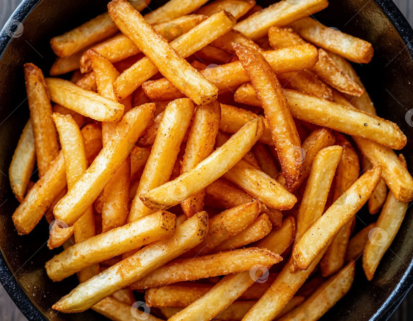 Скачать Картофель фри крупным планом. Создан искусственный интеллект. фотосток Ozero