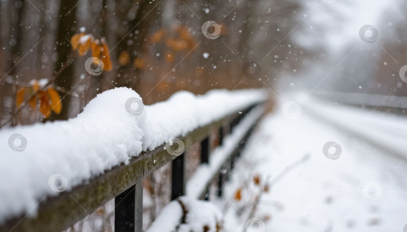 Скачать Первый снег, природа. Создано искусственным интеллектом. фотосток Ozero
