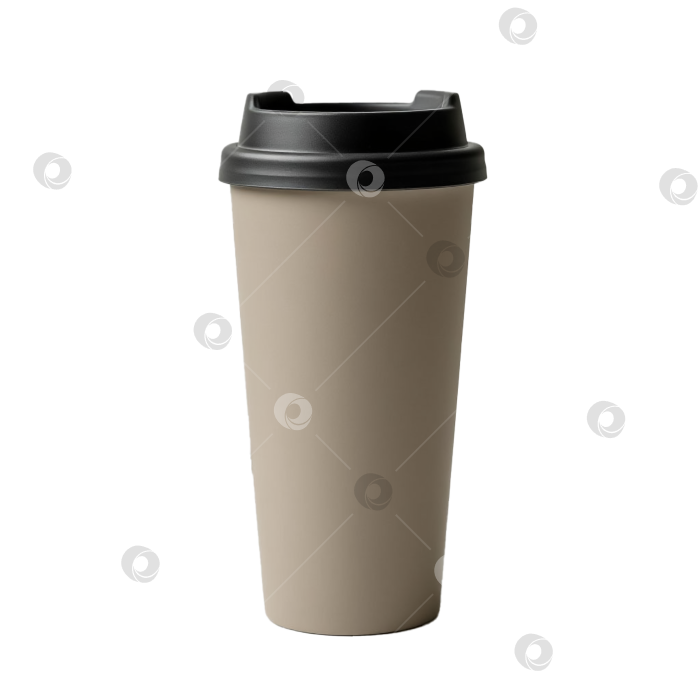 Скачать Чашка-термос с крышкой на прозрачном фоне. Создан искусственный интеллект. фотосток Ozero