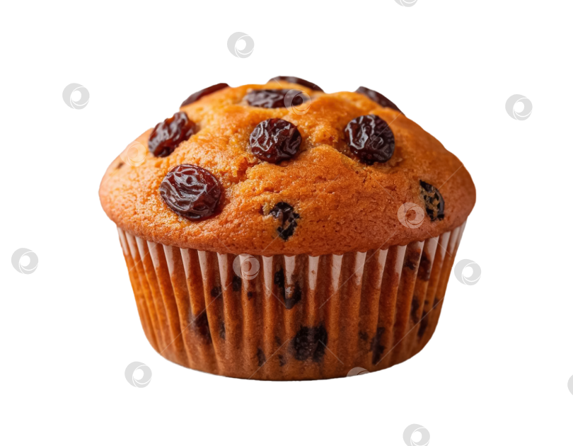 Скачать Кекс с изюмом на прозрачном фоне. Создан искусственный интеллект. фотосток Ozero