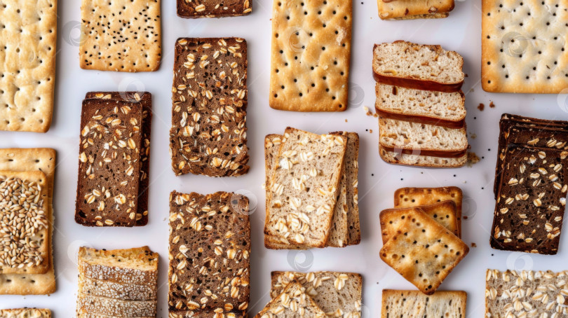 Скачать Разнообразные лепешки и тосты из цельного зерна, приготовленные в качестве основы фотосток Ozero