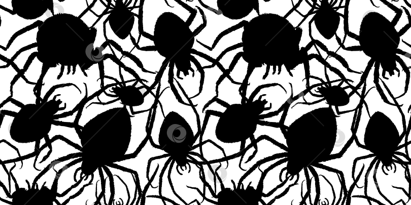 Скачать Силуэт с рисунком пауков акварелью фотосток Ozero
