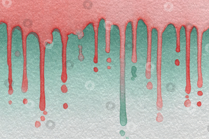 Скачать Акварельная иллюстрация с яркими красными и зелеными вкраплениями, сливающимися вместе, создает красивый абстрактный фон с мягкой текстурой и художественным колоритом для творческих проектов. фотосток Ozero