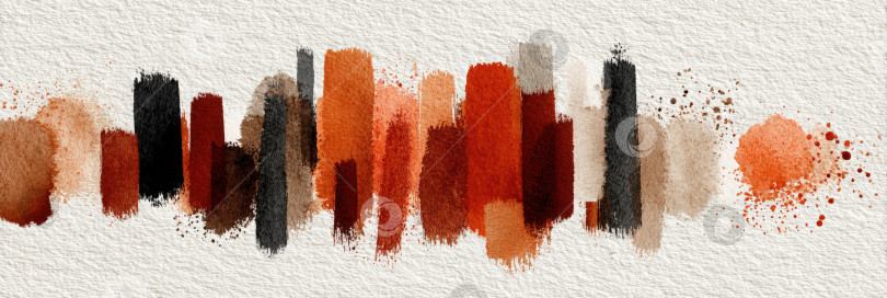 Скачать Абстрактная акварельная иллюстрация с яркой палитрой красных, черных и коричневых тонов, создающая текстурированный и динамичный визуальный опыт для художественного самовыражения и дизайнерских проектов. фотосток Ozero