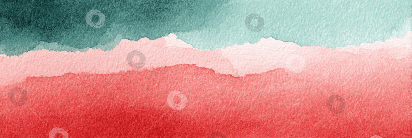 Скачать Акварельная иллюстрация с мягкими градиентами бирюзового, розового и кораллового цветов, создающая абстрактный пейзаж с плавными текстурами и гармоничными цветами, идеально подходящий для художественных фонов и дизайнерских проектов. фотосток Ozero