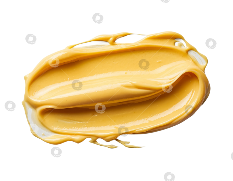 Скачать Мазок желтого крема на прозрачном фоне. Сгенерировано искусственным интеллектом. фотосток Ozero