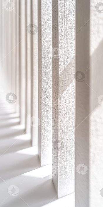 Скачать Минималистская симметрия белых книжных корешков в макросъемке крупным планом фотосток Ozero