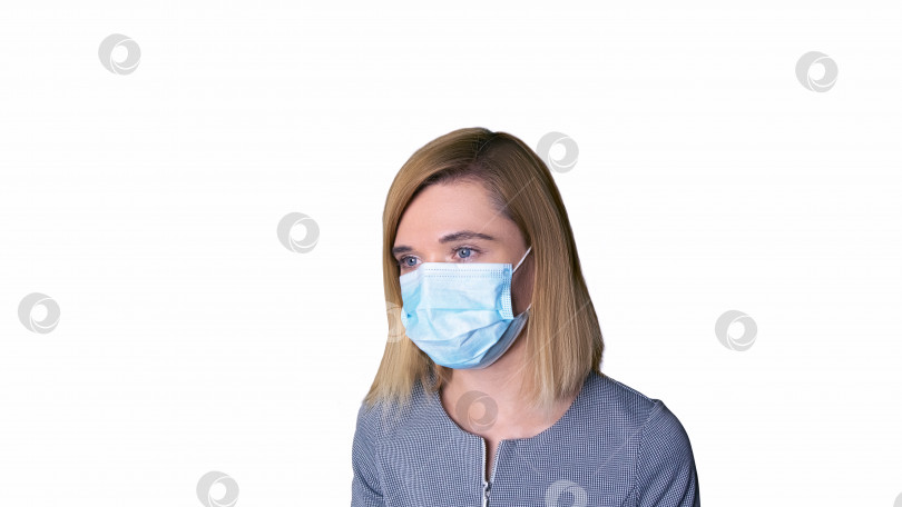 Скачать Медицинская маска, хирургическая маска, побуждающая людей оставаться дома во время пандемии, самоизоляция, вирус короны, фотосток Ozero