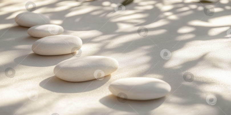 Скачать Безмятежная современная обстановка для занятий йогой и медитацией с использованием природных элементов фотосток Ozero