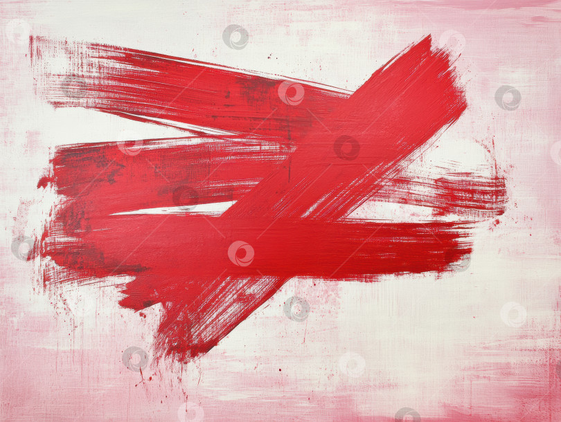 Скачать Абстрактные мазки красной кистью на светло-розовом акварельном фоне для художественного оформления фотосток Ozero
