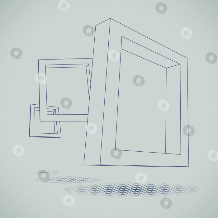 Скачать Схема трех прямоугольных 3D-рамок фотосток Ozero