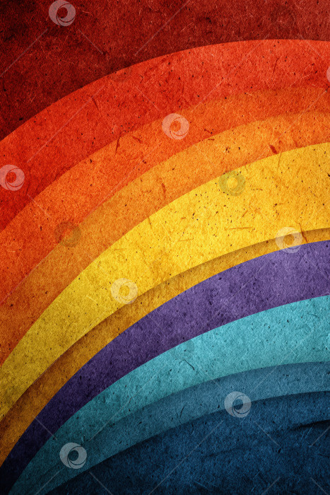 Скачать Красочная абстрактная иллюстрация с многослойными радужными дугами ярких оттенков красного, оранжевого, желтого, зеленого, синего и фиолетового создает визуально эффектный дизайн на текстурированном фоне. фотосток Ozero