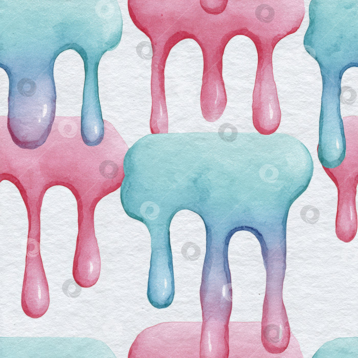 Скачать Бесшовный акварельный узор с яркими розовыми и голубыми разводами на текстурированном бумажном фоне идеально подходит для творческих проектов и дизайнерских приложений. фотосток Ozero