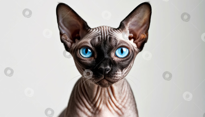 Скачать Кошка-сфинкс с голубыми глазами. фотосток Ozero