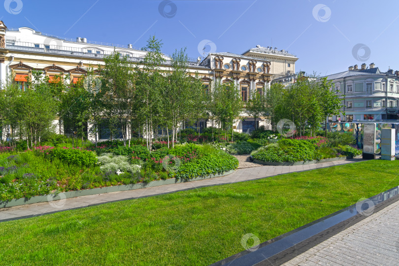 Скачать Временное озеленение в центре Москвы в рамках городского проекта "Лето в Москве" фотосток Ozero