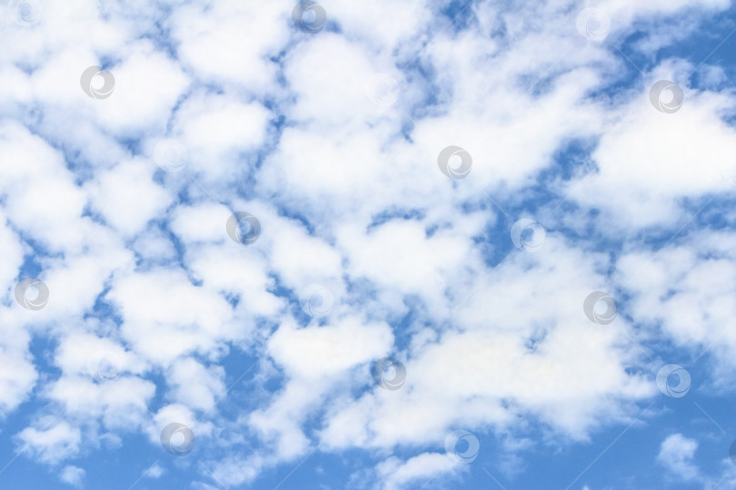 Скачать Ярко-голубое небо, наполненное пушистыми белыми облаками, создает безмятежную атмосферу, демонстрируя красоту природы и спокойствие ясного дня фотосток Ozero