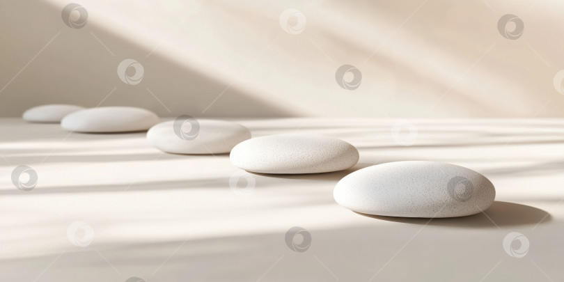Скачать Современный спокойный фон с гладкими камнями для занятий йогой или медитацией фотосток Ozero