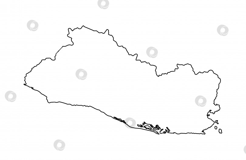 Скачать Векторный значок изолированной иллюстрации с силуэтом черной линии упрощенной карты 
Сальвадор фотосток Ozero