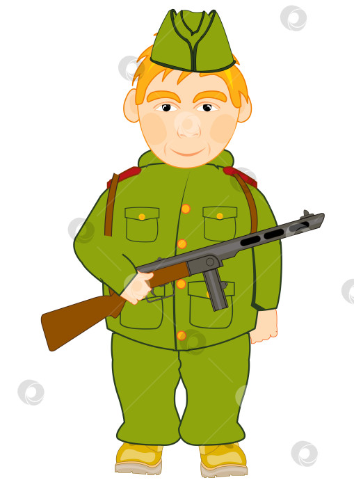 Скачать Военный в форме с оружием в руках фотосток Ozero
