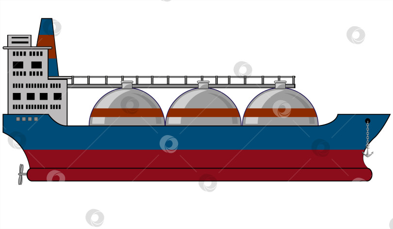 Скачать Векторная иллюстрация нефа танкера, перевозящего сжиженный газ фотосток Ozero