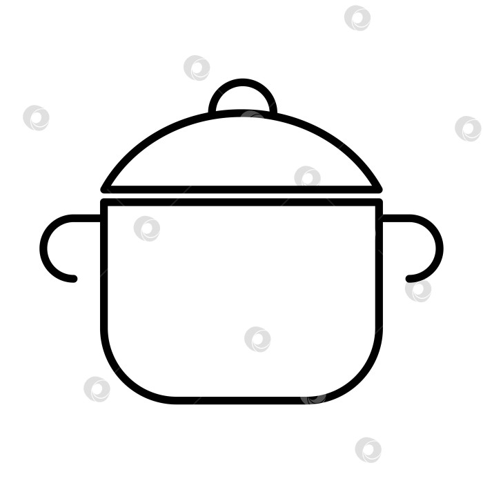 Скачать Значок кастрюли для супа. Значок кухонной утвари. Векторная иллюстрация кухонной утвари и инструментов фотосток Ozero