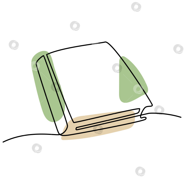 Скачать Книга в одну строку. Эскиз школьного учебника. Векторная иллюстрация в виде контура фотосток Ozero