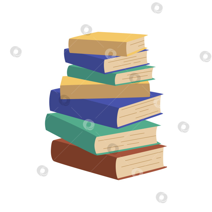 Скачать Набор книг. Набор школьных учебников. Векторная иллюстрация. Стопка книг фотосток Ozero