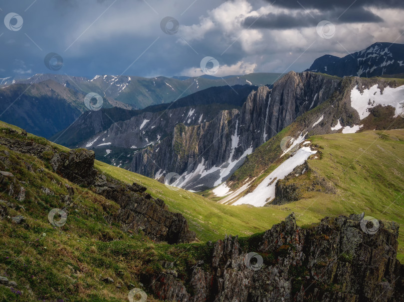 Скачать Долина скалистых гор. Теректинский хребет, Алтай. фотосток Ozero