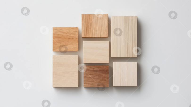 Скачать Деревянные блоки различных оттенков эстетично расположены на нейтральном фоне для вдохновения в дизайне фотосток Ozero