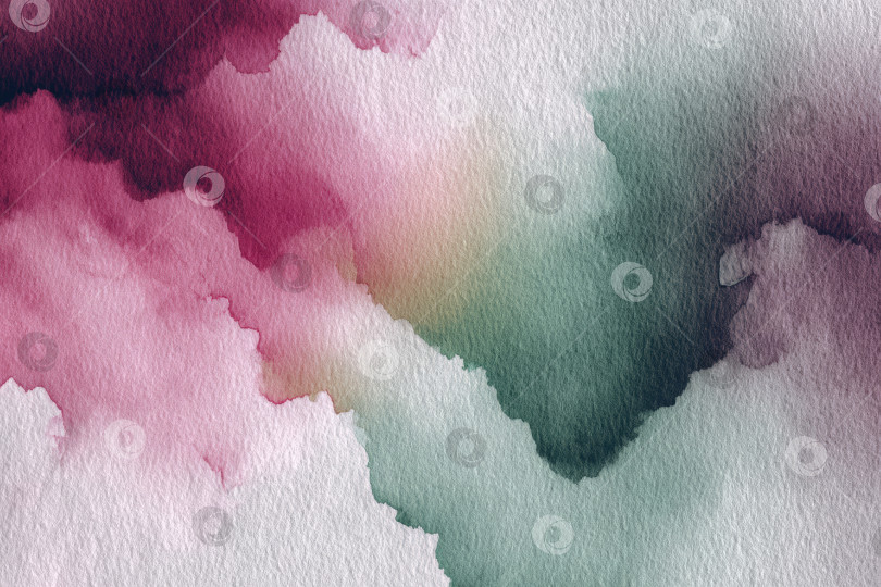 Скачать Абстрактная акварельная иллюстрация с мягкими оттенками розового, зеленого и серого, сочетающимися друг с другом, создает мечтательный и художественный фон, подходящий для различных дизайнерских проектов. фотосток Ozero