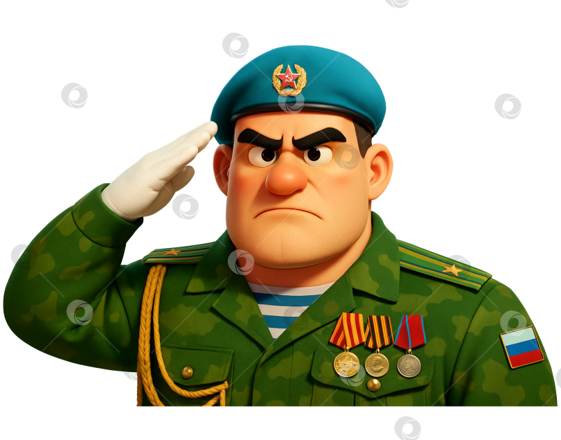 Скачать мультяшный солдат воздушно-десантных войск фотосток Ozero