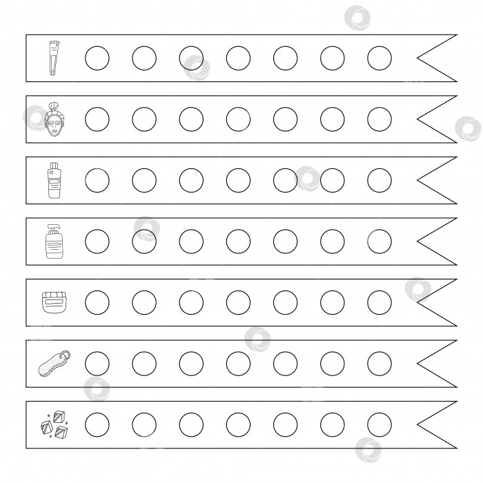 Скачать Отслеживание привычек по уходу за телом и кожей для планировщиков с милыми векторными иллюстрациями, нарисованными от руки фотосток Ozero