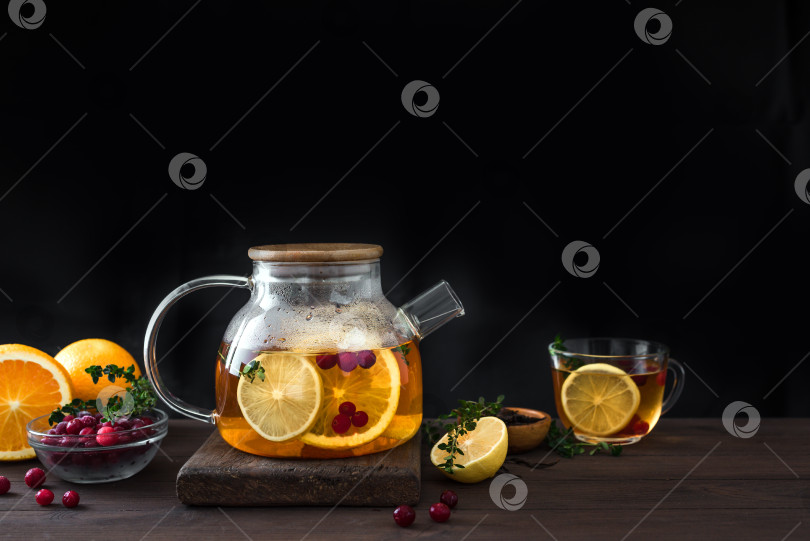 Скачать Чай из цитрусовых и клюквы фотосток Ozero