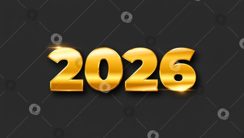 Скачать Цифра 2026 написана золотом на черном фоне фотосток Ozero