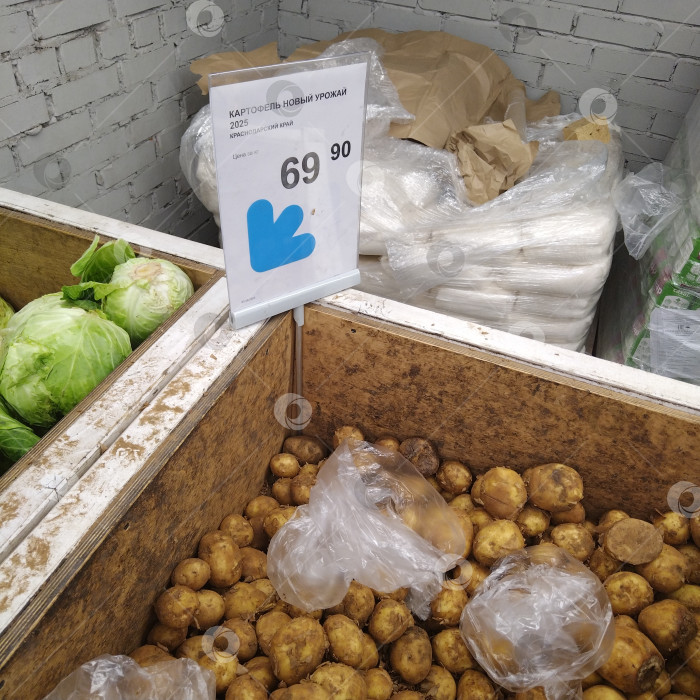 Скачать Отдел картофеля в магазине "Smart". фотосток Ozero
