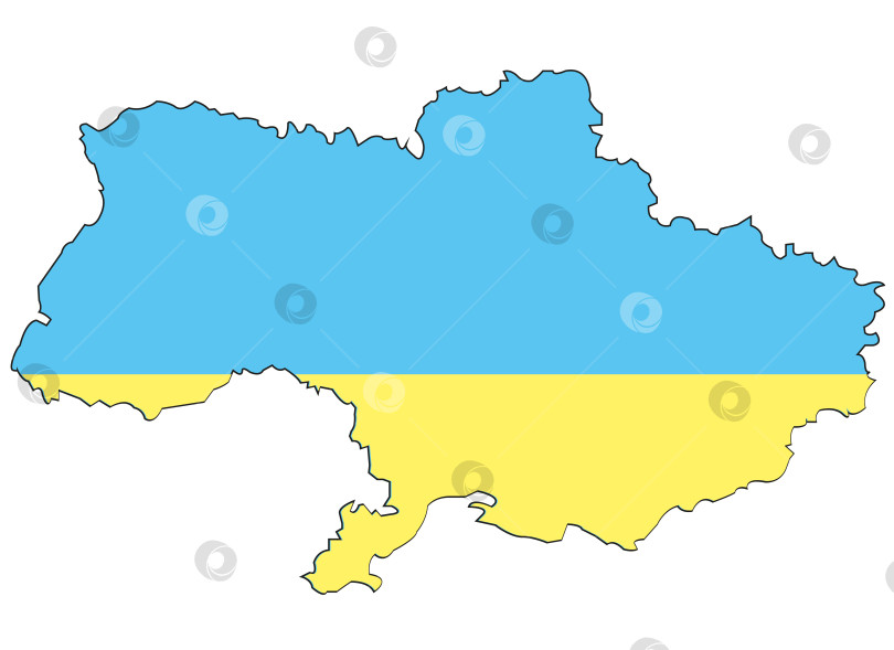 Скачать Карточка государства Украина на белом фоне изолирована фотосток Ozero