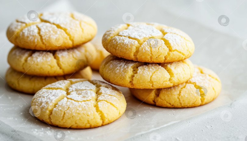 Скачать Лимонное печенье с крекерами на белом фоне фотосток Ozero