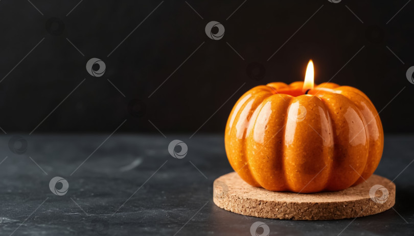 Скачать Подсвечники из тыквы на черном фоне фотосток Ozero