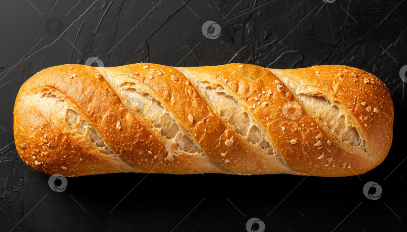 Скачать Хрустящий багет на черном фоне фотосток Ozero