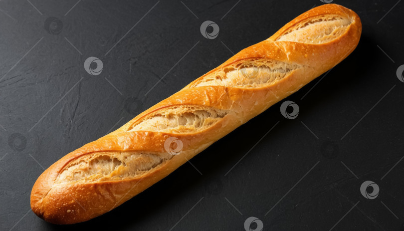 Скачать Хрустящий багет на черном фоне фотосток Ozero